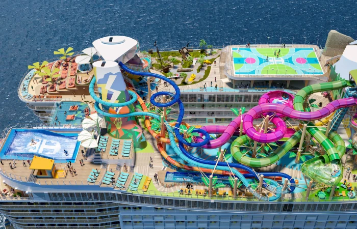 parc aquatique sur un navire de croisière